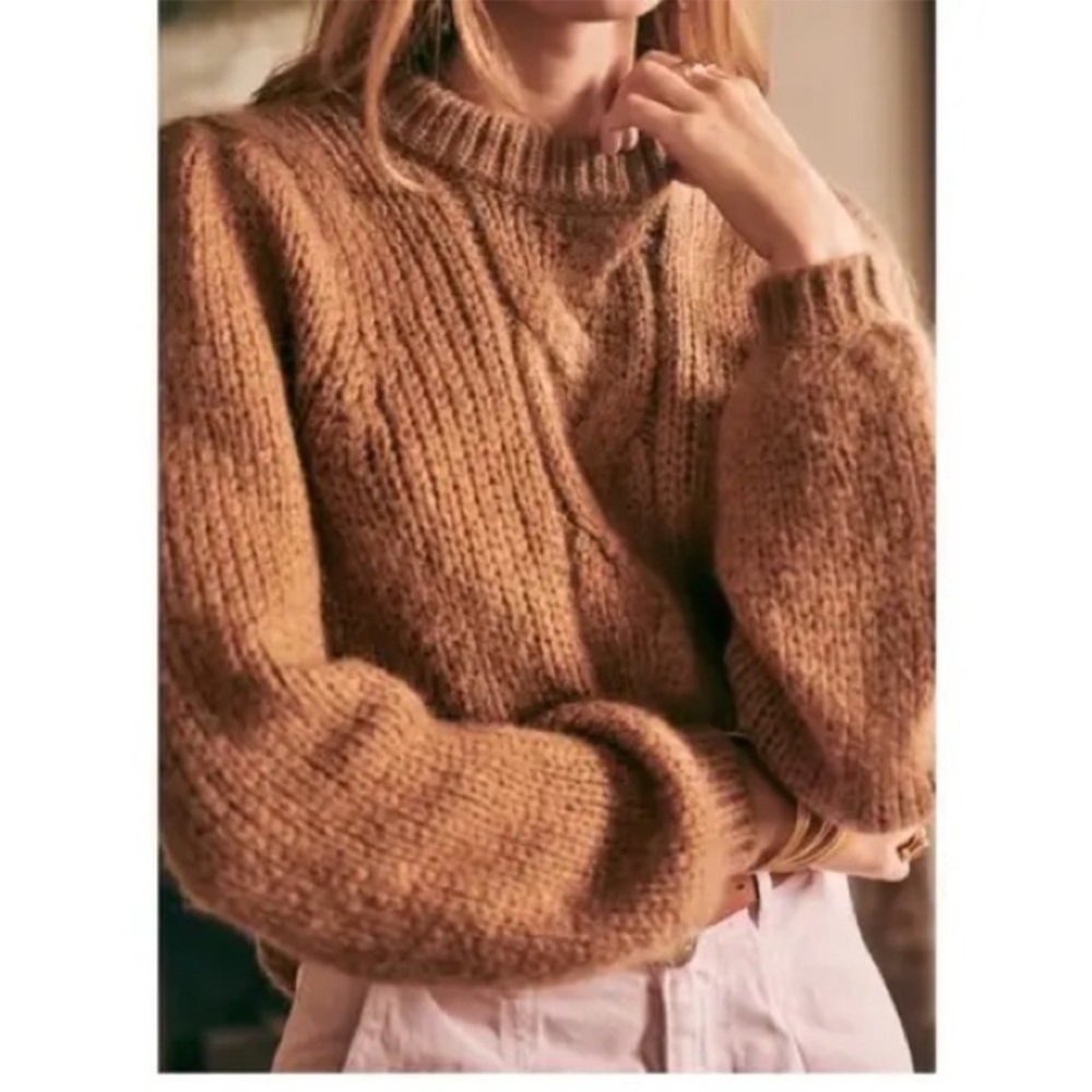 Sezane Warm Brown Knit Sweater